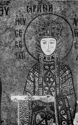 Императрица Ирина, жена Иоанна II Комнина (1118-1143). Мозаика из Софии Константинопольской.