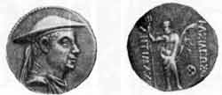 Монета греко-бактрийского царя Антимаха 