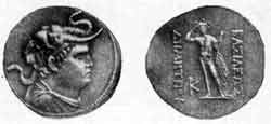 Монета греко-бактрийского царя Деметрия 