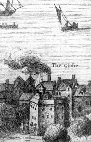 Театр 'Глобус'. Фрагмент гравюры Вишера 'Вид Лондона'. 1606-1614 гг.
