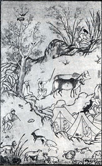 Сельскохозяйственные работы. Миниатюра Мохаммеда. 1578 г.