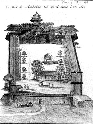 Форт Амбоина в 1607 г. Гравюра 1716 г.