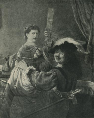Автопортрет с Саксией на коленях. Рембрандт. 1634 г.