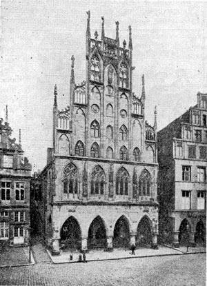 Здание городской ратуши в Мюнстере (Германия). XIV в.