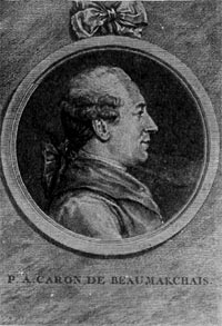 Пьер Огюстен Карон де Бомарше. Гравюра XVIII в.