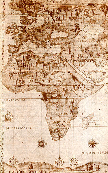 Африка на одной из карт Пьера Десейера (1548)