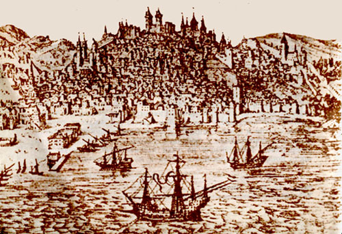Лиссабон в XVI столетии. Иллюстрация с современного рисунка