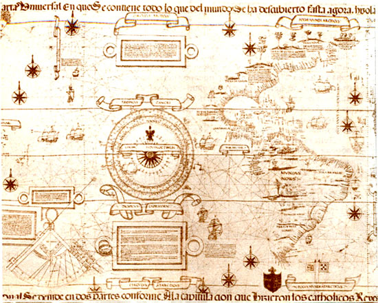 Новый Свет и Тихий океан. Карта Дьогу Рибейру (1529)